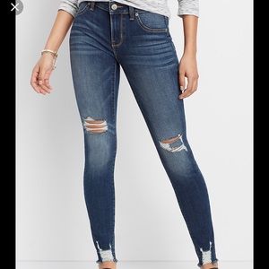 Maurices Denim Flex High Rise Shredded Hem Jegging